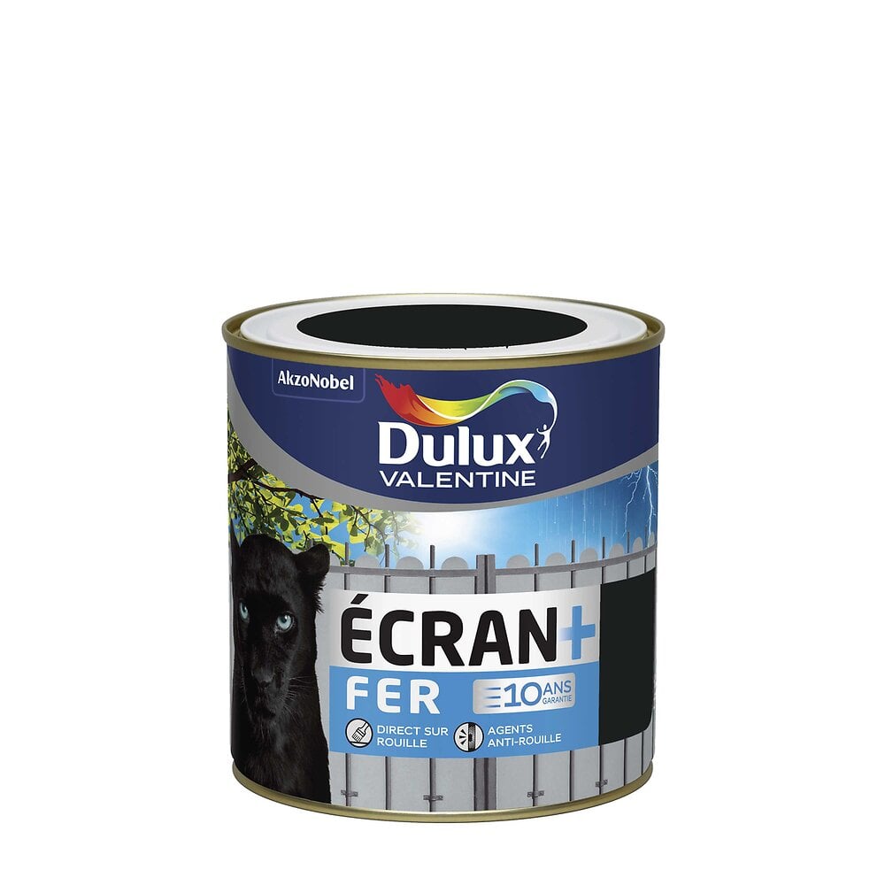 DULUX - Peinture Ecran+ Fer Brillant Noir RAL9005 Pot 0.5L - large