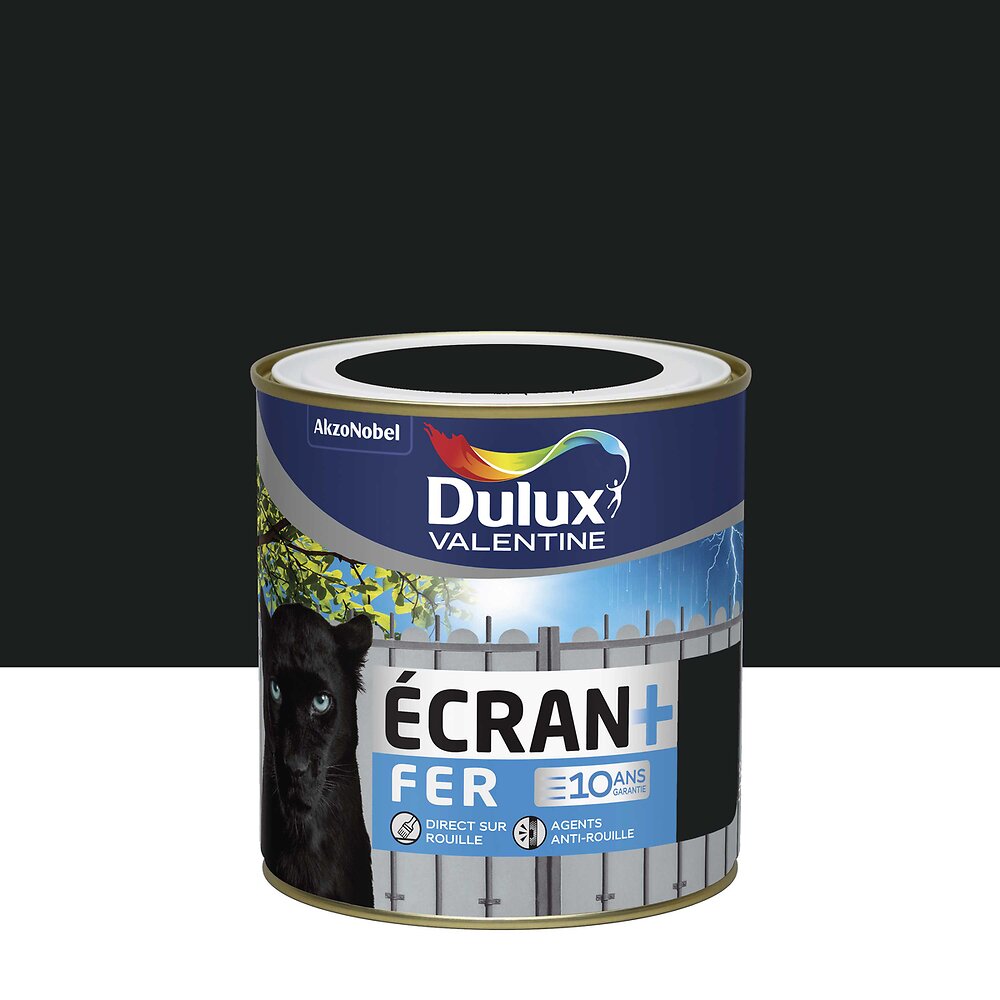 DULUX - Peinture Ecran+ Fer Brillant Noir RAL9005 Pot 0.5L - large
