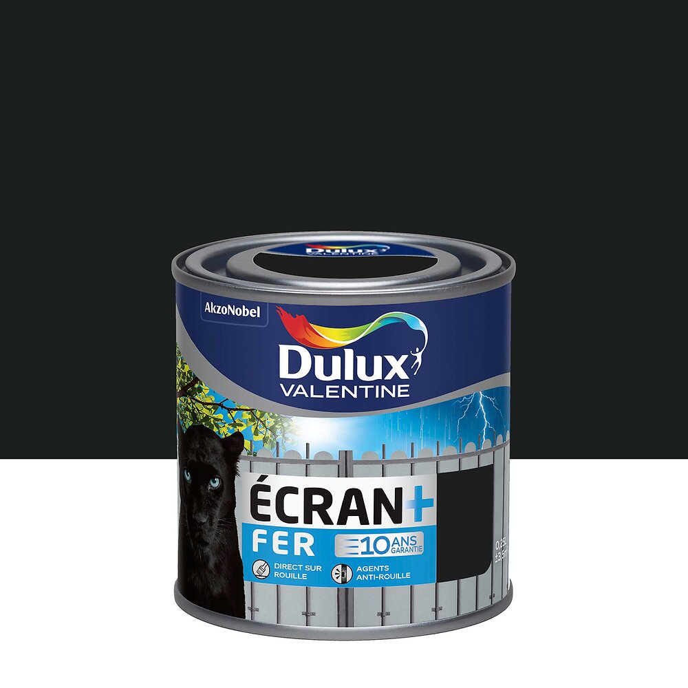 DULUX - Peinture Ecran+ Fer - Noir RAL9005 - Mat - 0,25L - large