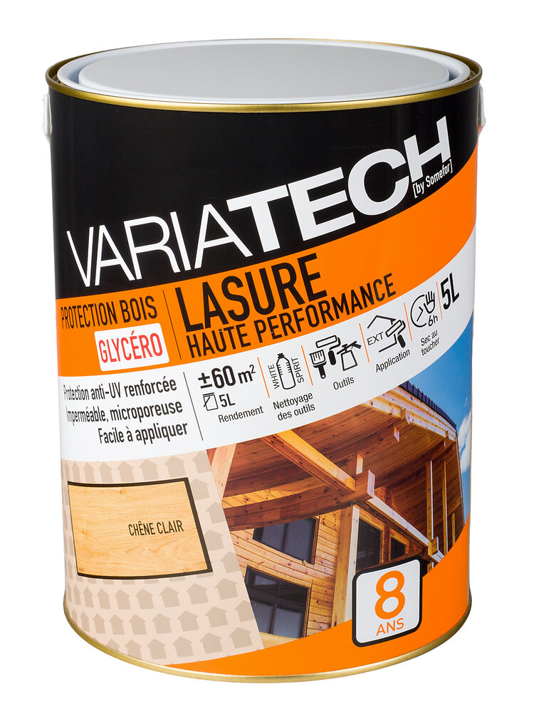 VARIATECH - Lasure haute performance chêne clair 3L - large