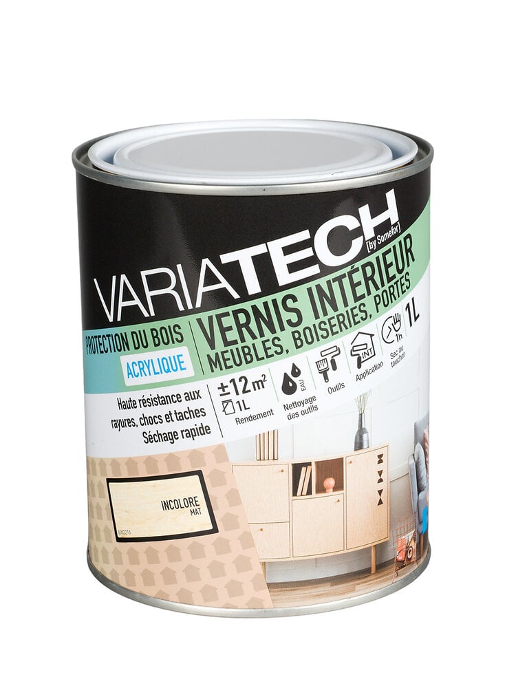 VARIATECH - Vernis interieur incolore mat 1L - large