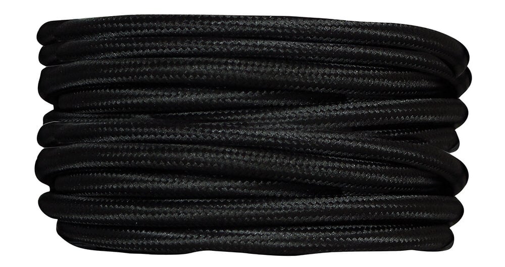 TIBELEC - Câble tissu 3m noir - large