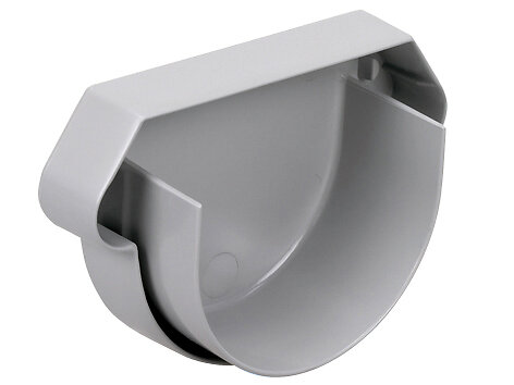 WAVIN - Fond symétrique universel gouttière PVC demi-ronde 16 gris clair - large