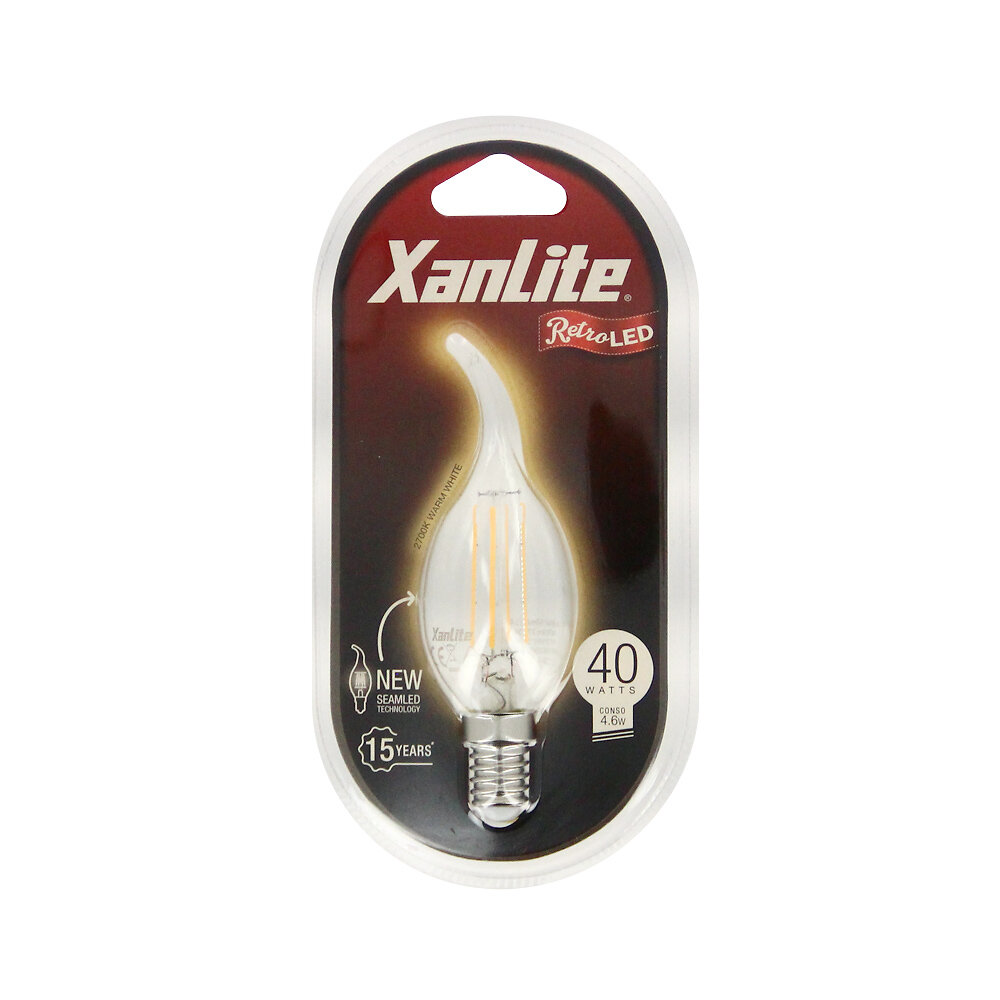 XANLITE - Ampoule led flamme coup de vent culot E14 4W 2700K - large