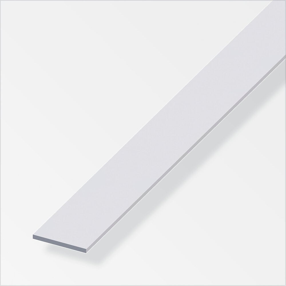 ALFER - Plat 25mm aluminium anodisé argent 1m - large