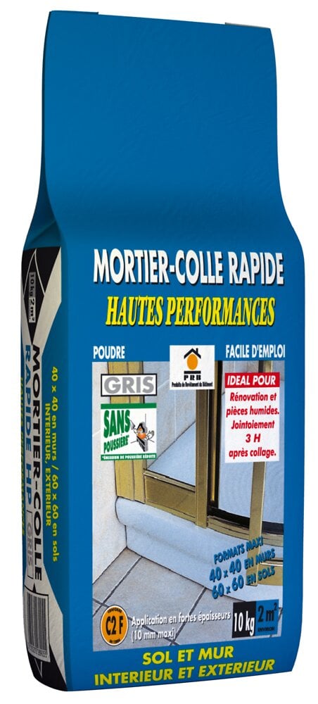 PRB - Mortier-colle rapide hautes performances gris 10kg - large