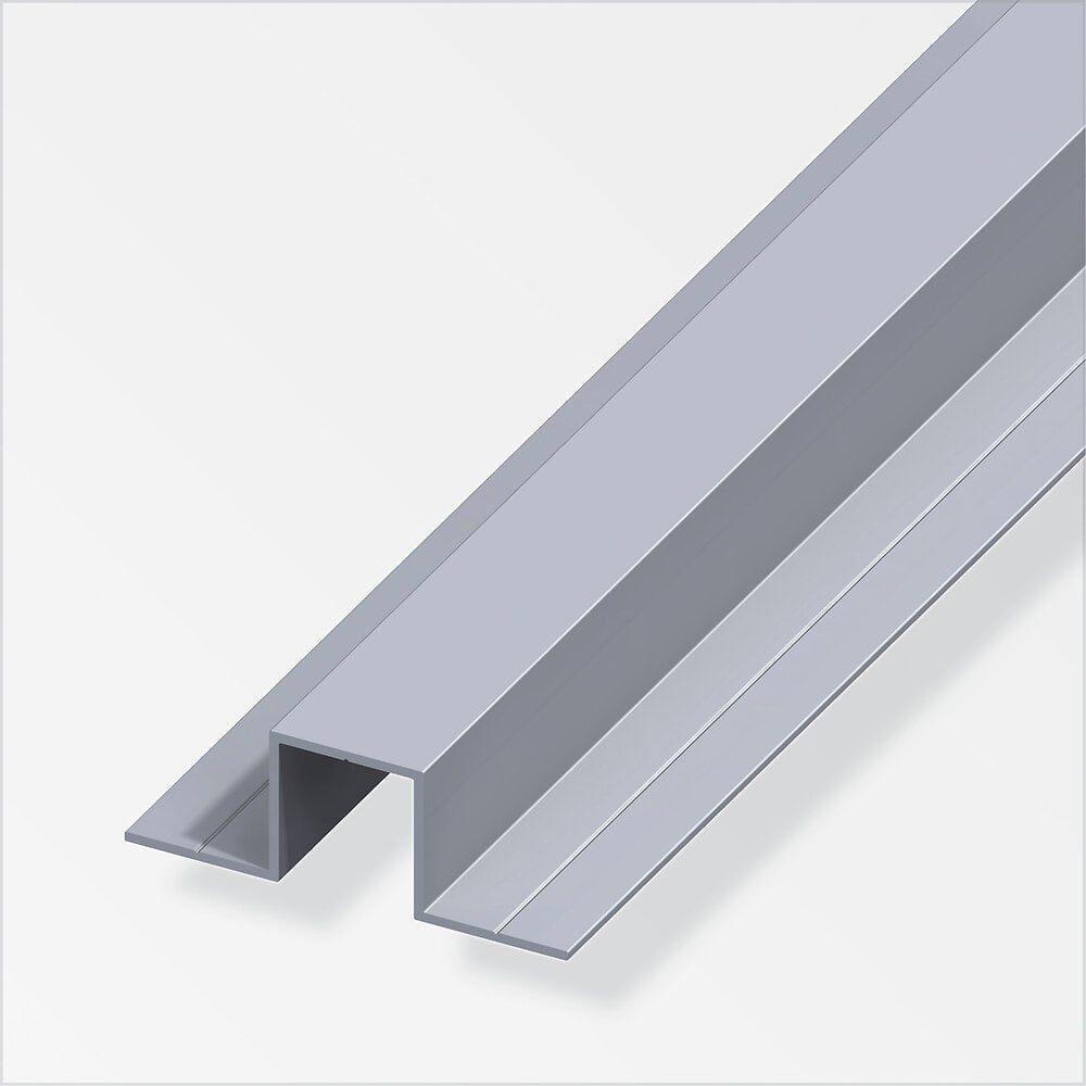 ALFER - U carré 2 côtés 180° 11.5x31.5mm aluminium brut 1m - large