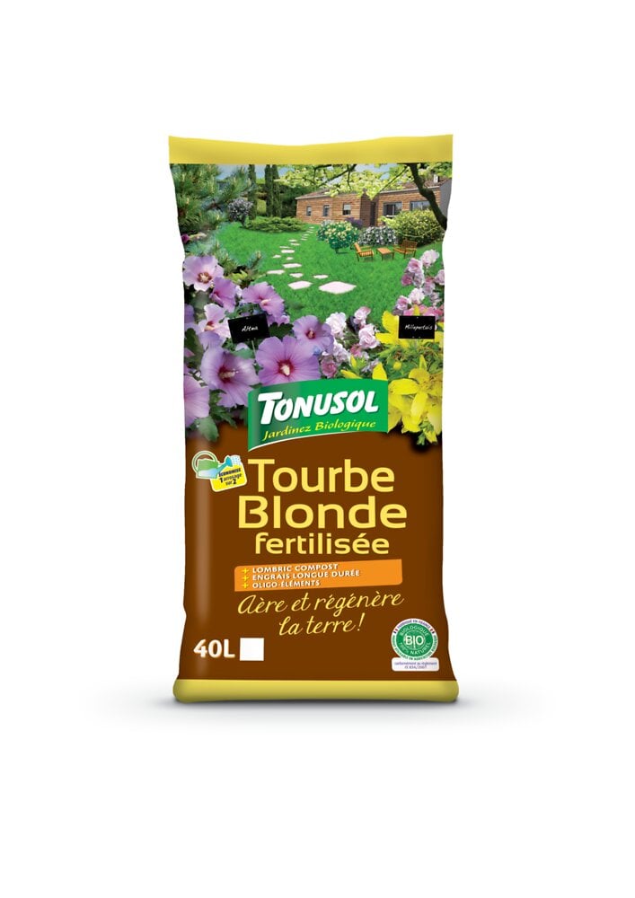 TONUSOL - Tourbe blonde fertilisée 40L - large