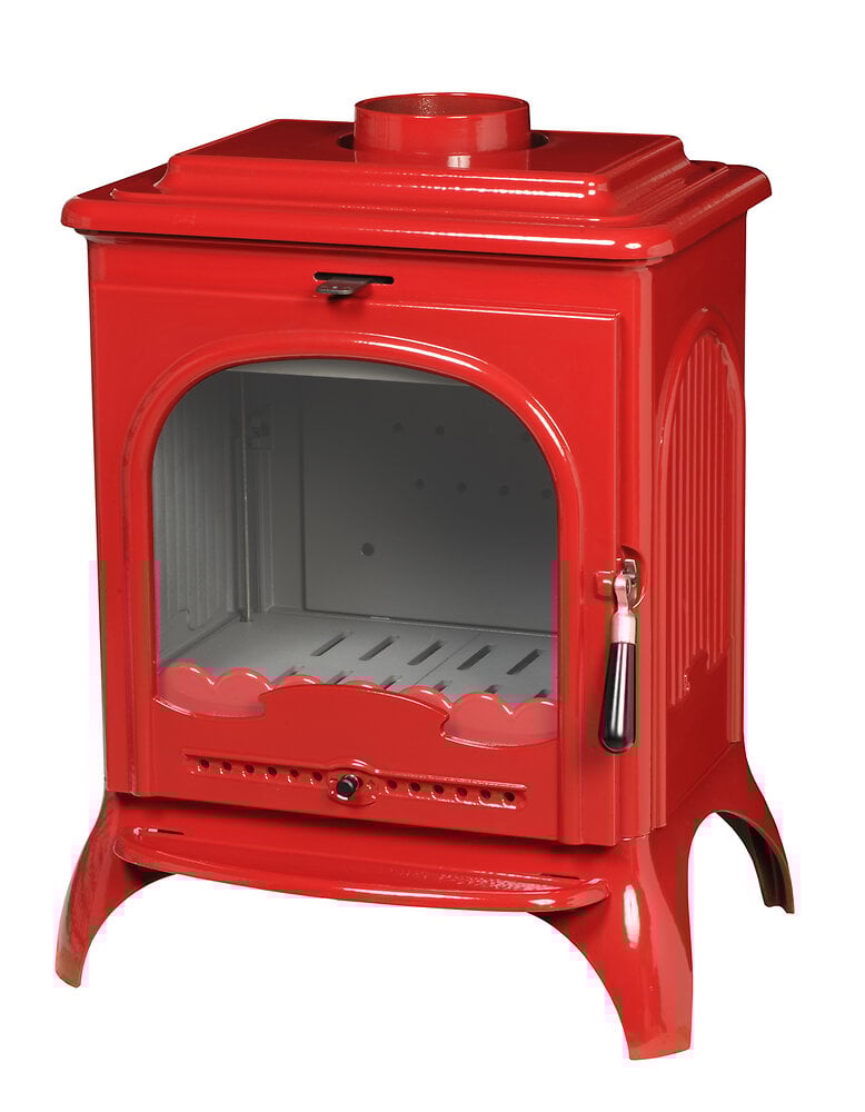 Poêle à bois en fonte émaillée Seville 2 rouge