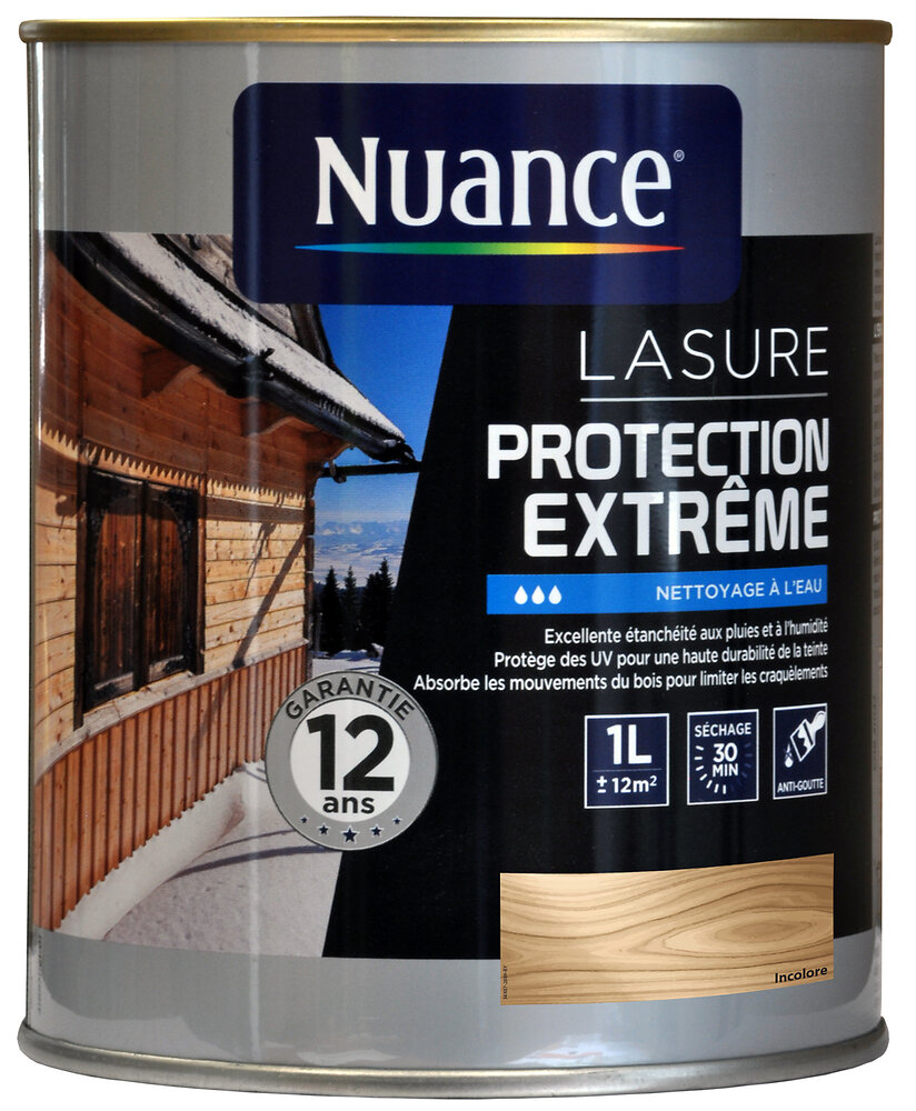 Lasure Protection Extrême bois Incolore 1L Bricorama