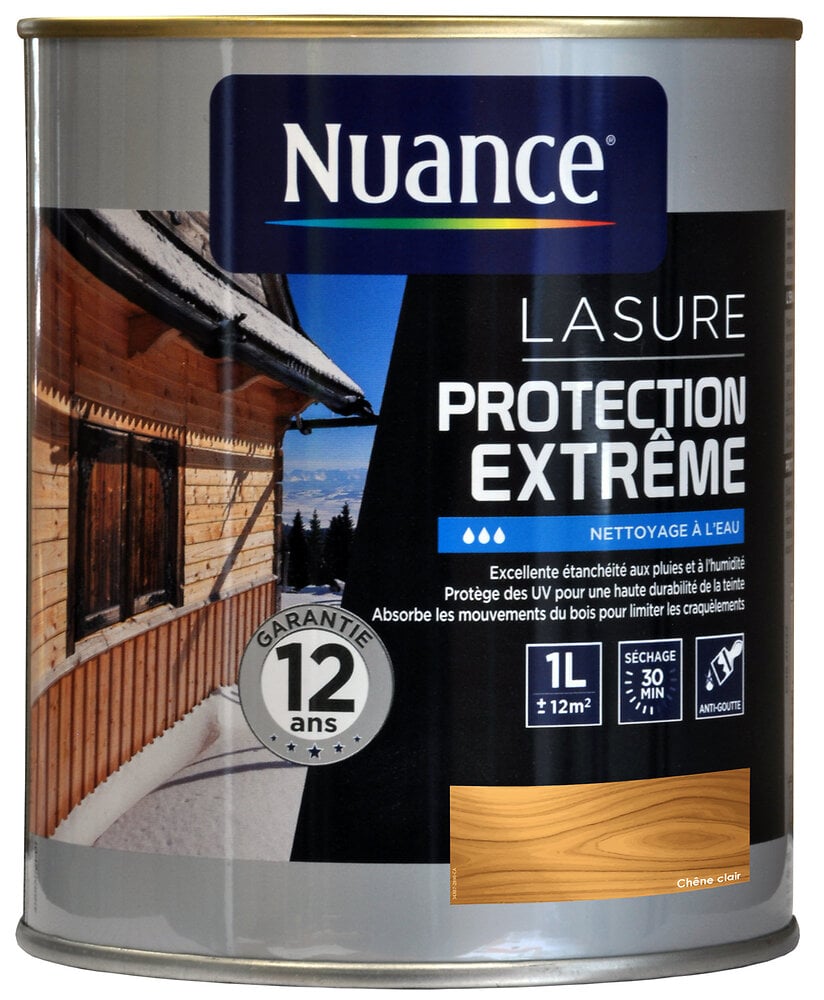 NUANCE - Lasure protection extrême chêne clair 1L - large