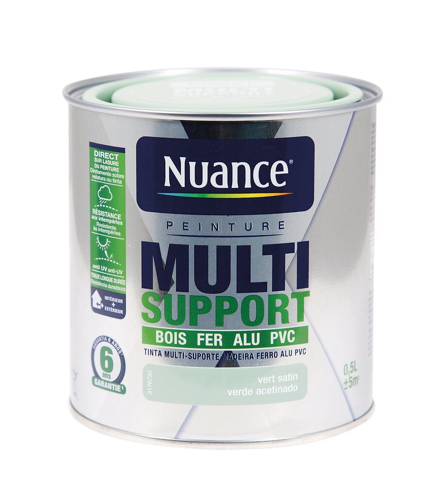 NUANCE - Peinture Multi-support intérieur/extérieur. Vert Satin 0.5L - large