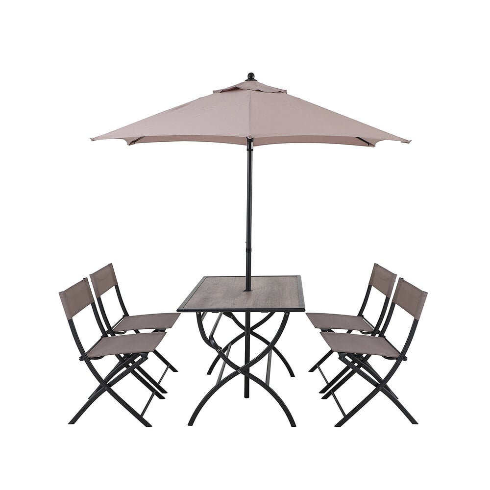 Set de jardin pliant 6 pièces gris Bricorama