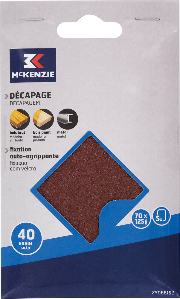 MC KENZIE - Patin cale 70x125mm grain 40 lot de 5 - large