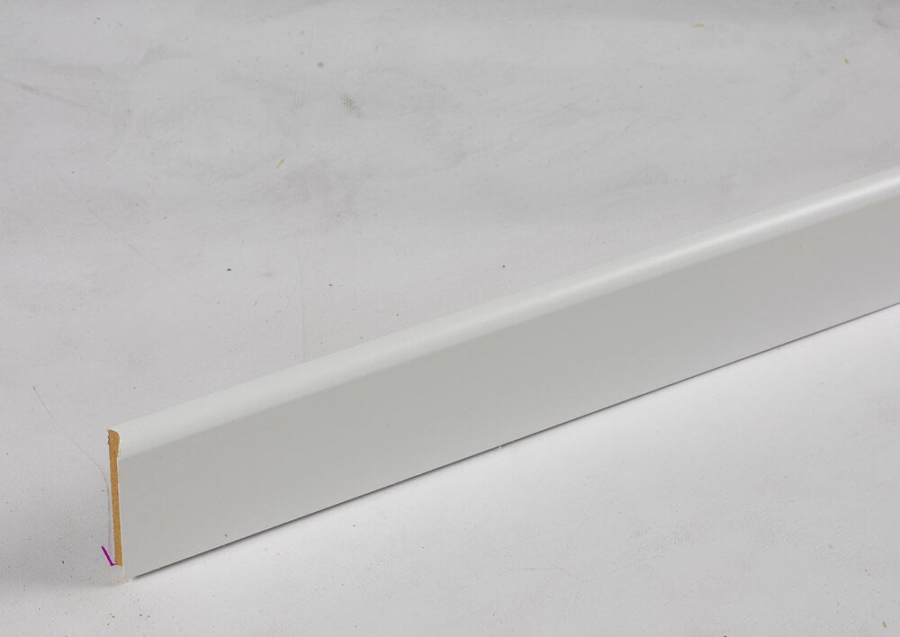 AJ TIMBER - Plinthe bord arrondi revêtu blanc 10x70mm L.2.20m PEFC 70% - large