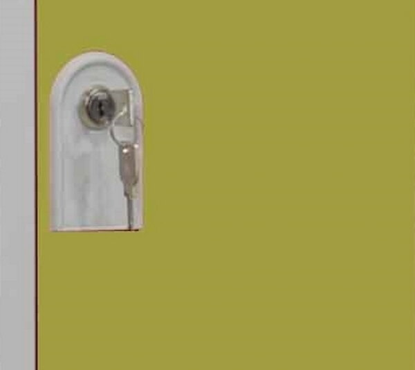 P.HENRY - Vestiaire 1 colonne - 2 cases - Gris perle et anis - large