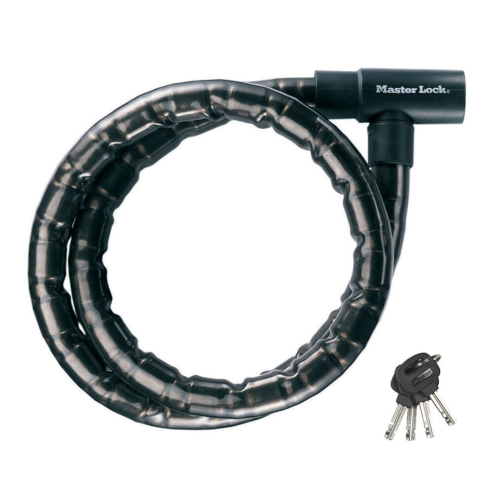 MASTERLOCK - Cable antivol moto à clé, acier L.120xd.2.2cm - large