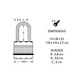 MASTERLOCK - Cadenas haute sécurité à clé acier-zinc 49mm anse d.8xh.38mm 4 clés - vignette