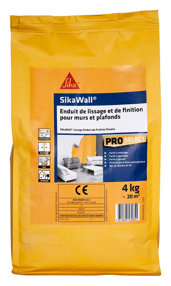 SIKA - Enduit de finition Sikawall poudre 4kg - large