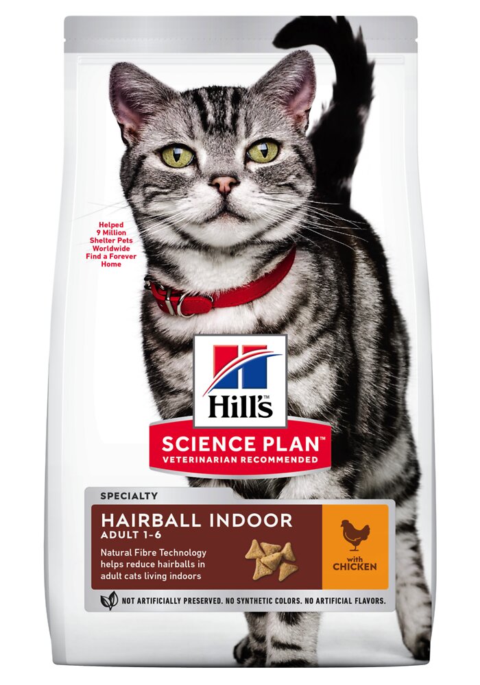 HILLS - Croquettes chat Feline Adult Hairball Indoor Poulet 1.5kg - large