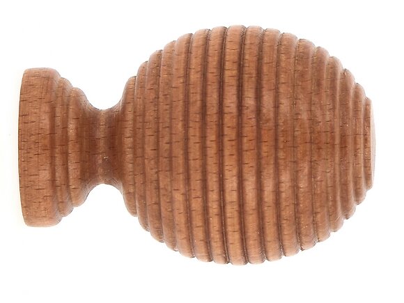 MOBOIS - Embout tringle à rideaux, boule striée diamètre 28mm merisier - large