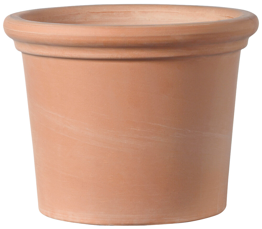 DEROMA - Pot terre cuite Cilindro Livorno White 45cm, terre rosée - large