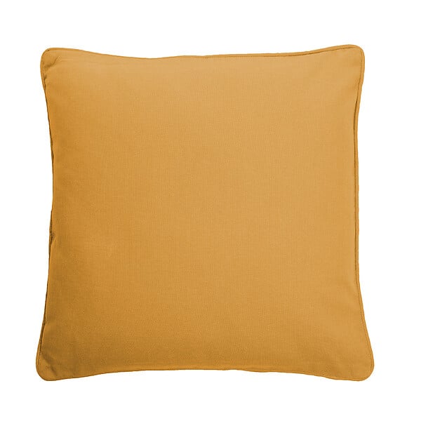 Coussin tête de lit en coton et pattes boutonnées - Jaune moutarde - 70x45  cm - Coton