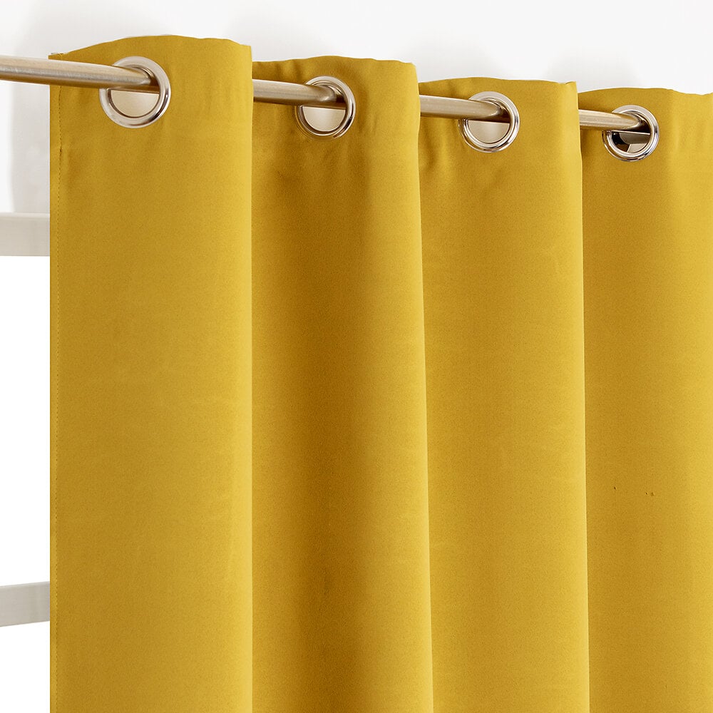 Rideau 100% occultant en microfibre polyester marine 260 x 140 | Maisons du Monde
