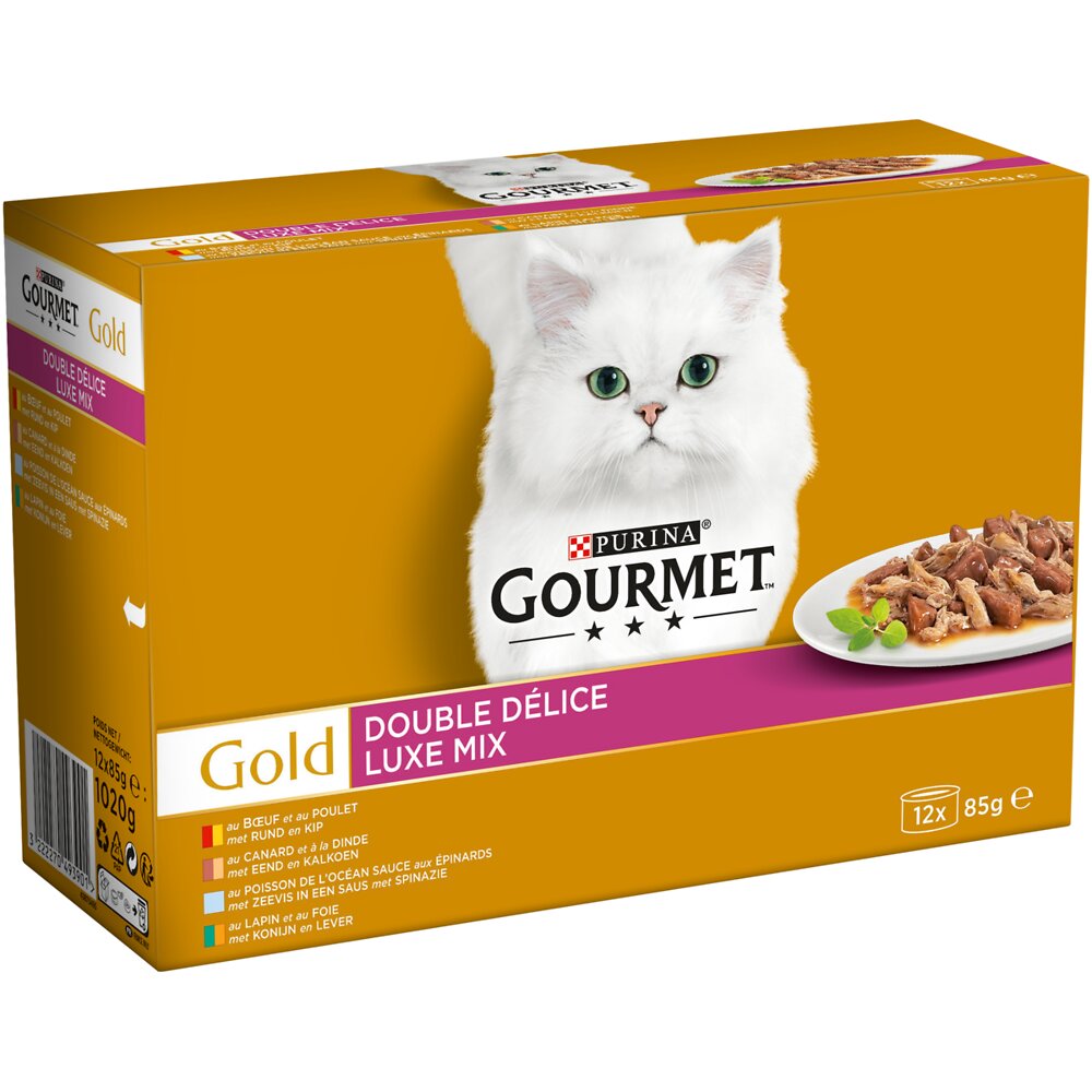 GOURMET - Boite repas chat adulte Double Délice - 12x85g - large