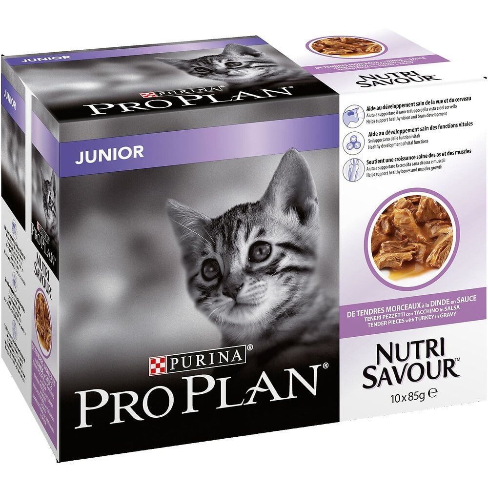 Aliment Chaton Purina Pro Plan Junior Dinde 10 X 85 G Bricomarche