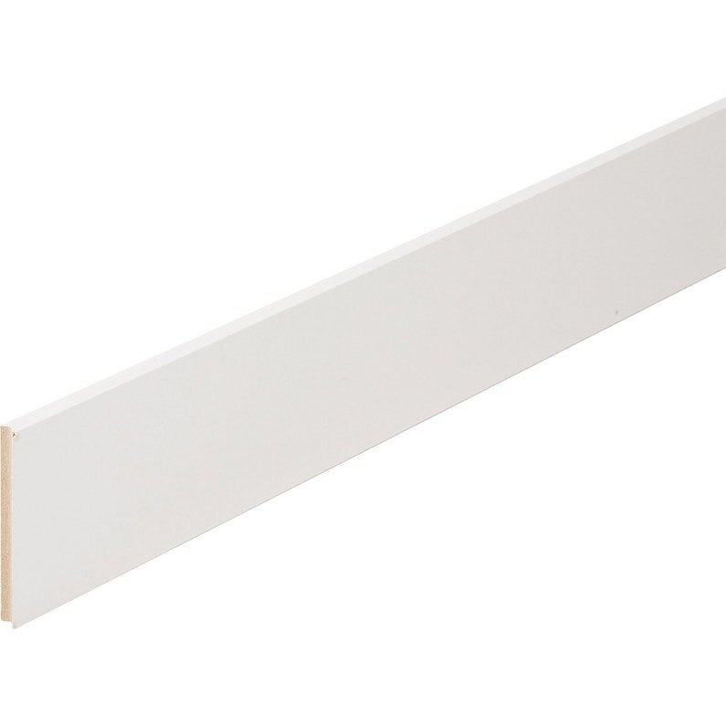 AJ TIMBER - Plinthe bord droit revêtu blanc 10x70 2.20m/ - large