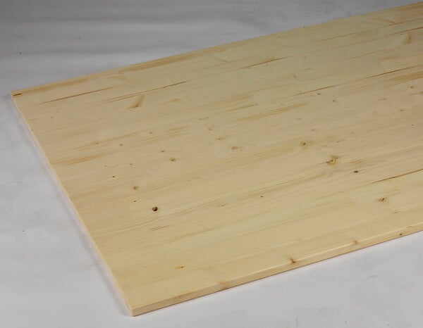 Plateau de table sapin 180 x 80 cm ép. 40 mm, 2 bords naturels, sans écorce