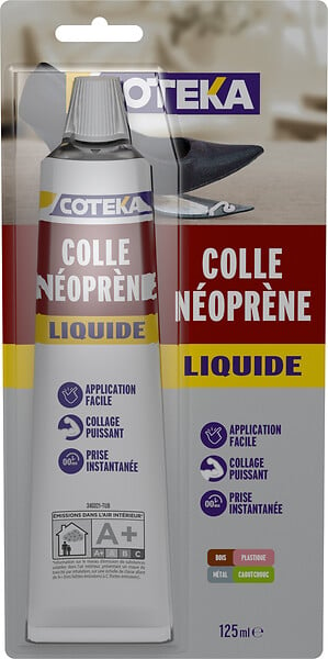 Colle contact néoprène liquide Caoutchouc Plastique Cuir Bois 125ml -  PATTEX 