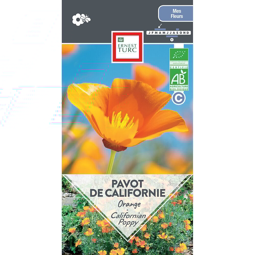 Pavot+de+californie+orange+bio