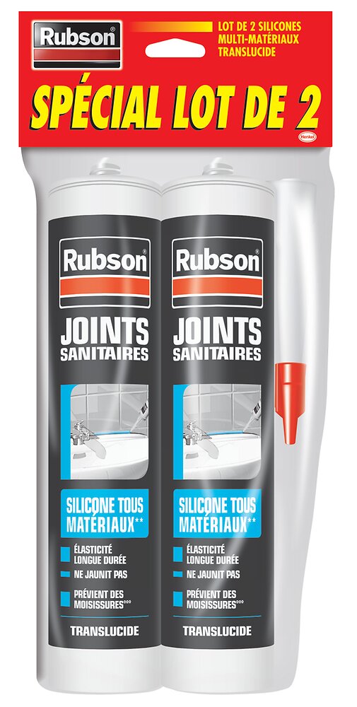 RUBSON - Mastic HD Email & Synthétique Transparent cartouche 280ml x2 - large