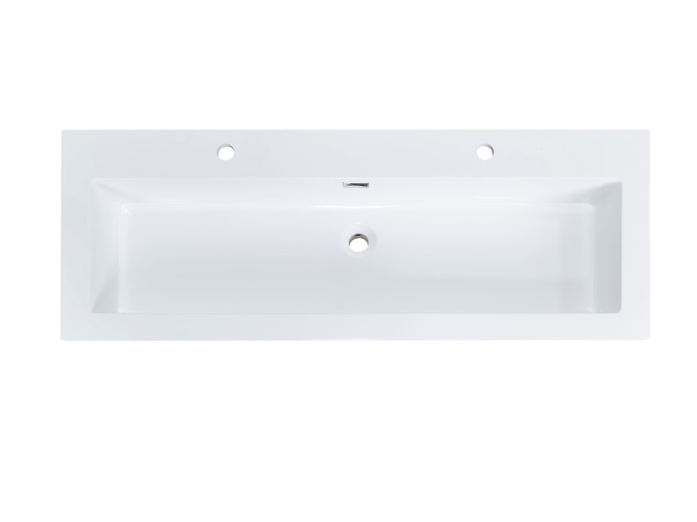 KINDFORD - Plan vasque céramique Nama - Blanc - 120x46cm - large