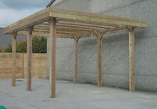 SOLID Carport modular en bois sans couverture 5x5m S7763