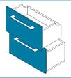 VIF - Set de 2 tiroirs en MDF - Bleu - l60xP45cm - vignette