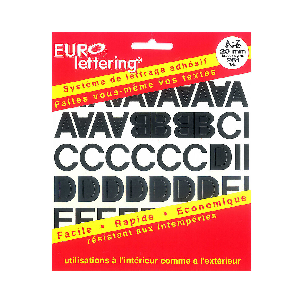 PICKUP - Eurolettering Helvetica 20mm lettres noir - large