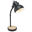 EGLO - Lampe de table à poser Lubenham E28 - Acier et bois - 28W - vignette