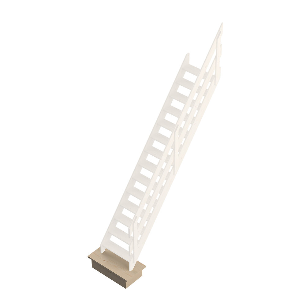 SOGEM - Socle de départ bois de sapin à noeuds escalier DKL S08 - 92x48x25cm - large