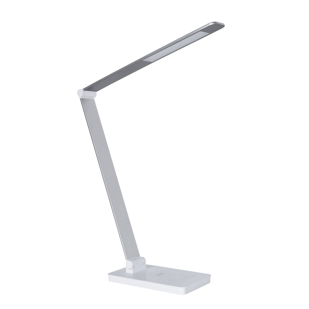 COREP - Lampe de bureau à LED blanche avec chargeur à induction Amiral - large