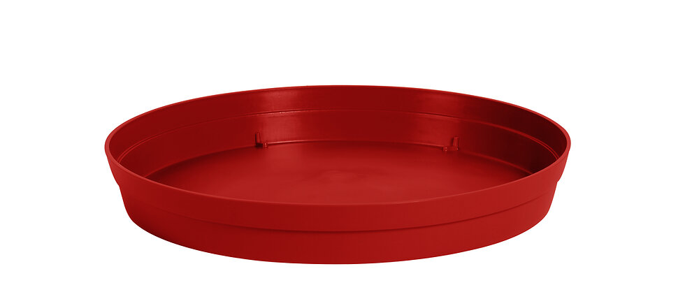 EDA - Soucoupe ronde Toscane d.28cm rouge pour pots ronds - large