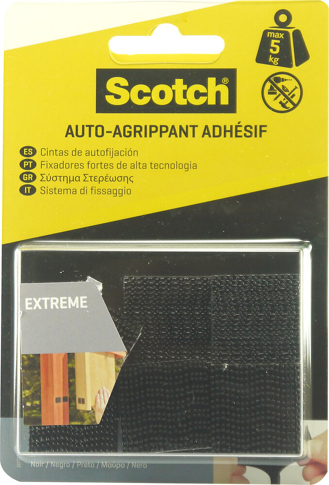 3M SCOTCH - Pastille Agrippante Adhésive extrême Noir 25mmx25mm - large