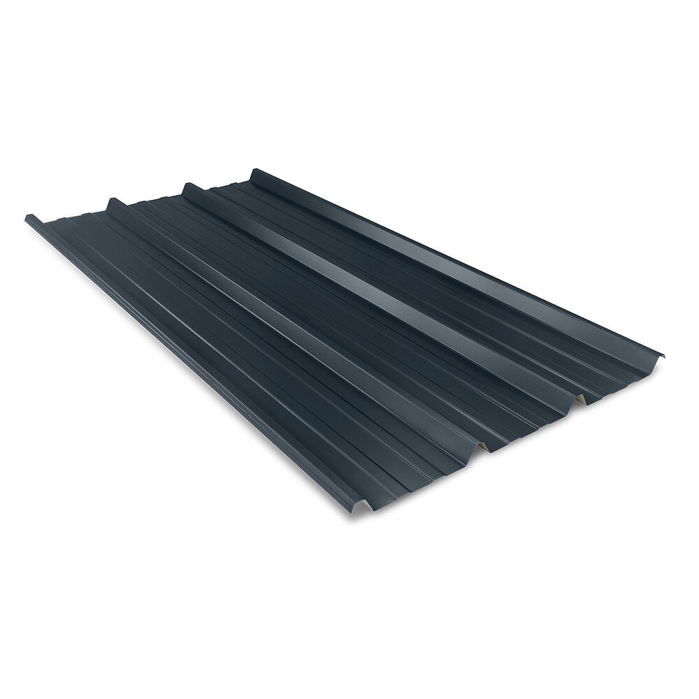 BACACIER - Plaque nervurée gris graphite Ep.0.5mm Lg.2000mm - large