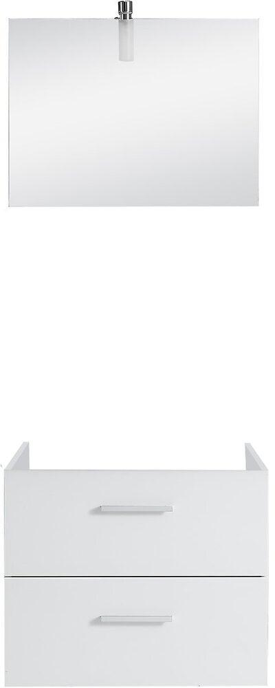 EURO WATER - Ensemble meuble sous vasque avec miroir Uno - Blanc - 59x45x50cm - large