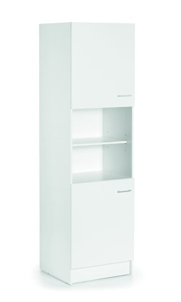 Bianco alaska meuble colonne four micro-onde, 2 portes charnières à gauche  L60xH240xP58 - GBCUCINE
