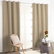 MODE DE VI - Rideau avec oeillets - Tamisant - Polyester - Taupe - 140x250cm - vignette