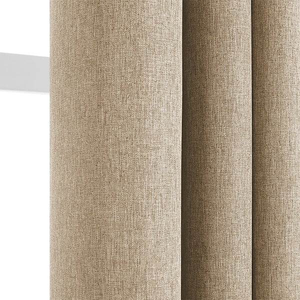 MODE DE VI - Rideau avec oeillets - Tamisant - Polyester - Taupe - 140x250cm - large