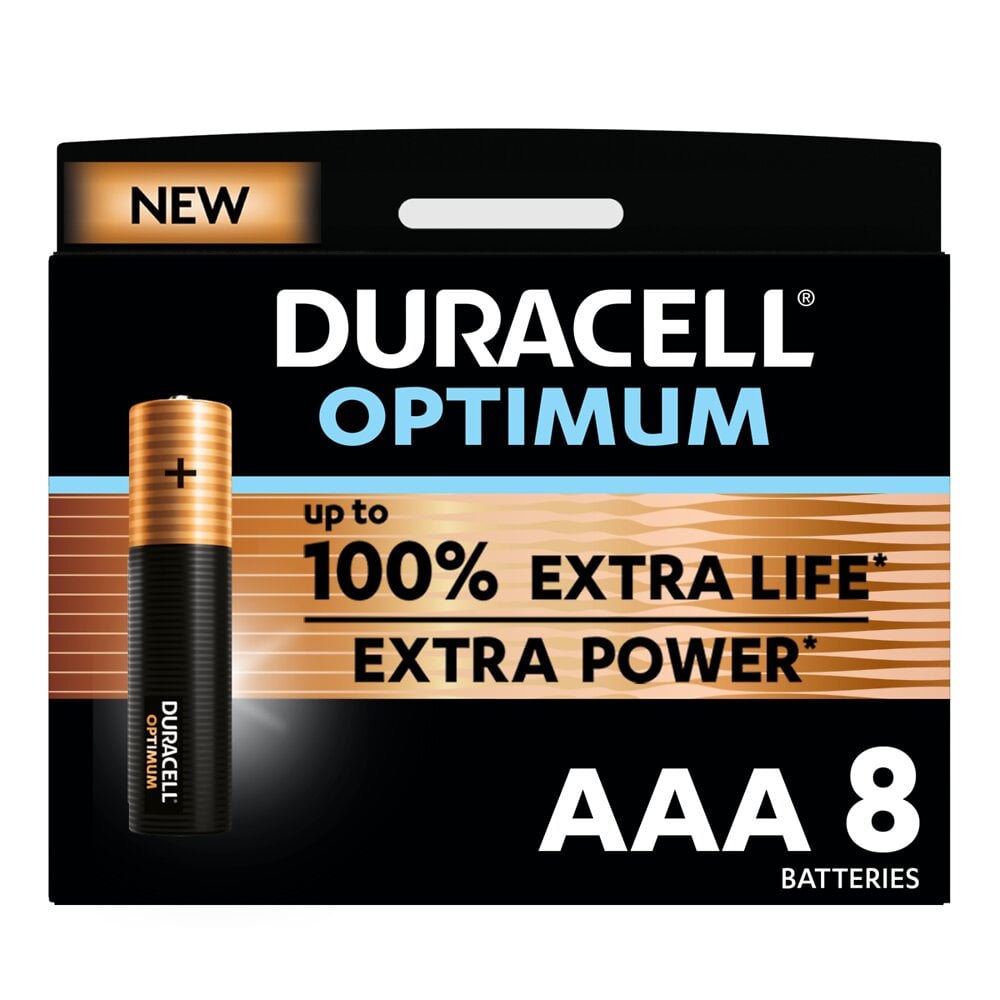 DURACELL - Piles alcalines AAA x8 Duracell Optimum, 1.5V LR03 - large